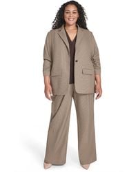 Calvin Klein - Plus Size Check-print One-button 3/4-sleeve Jacket - Lyst