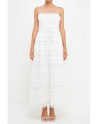 Endless Rose - Combination Lace Spaghetti Strap Maxi Dress - Lyst