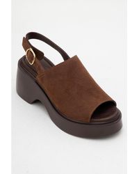 Forever & Always Shoes - Power Leather Platform Wedge Sandals () - Lyst