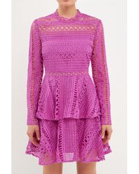 Endless Rose - Crochet Lace Mini Dress - Lyst