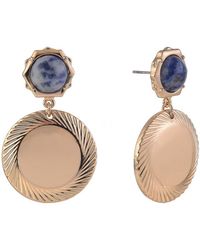 Rachel Roy - Gold Tone Disc Drop Earrings - Lyst