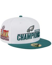 KTZ - White/midnight Green Philadelphia Eagles Super Bowl Lix Champions 59fifty Fitted Hat - Lyst