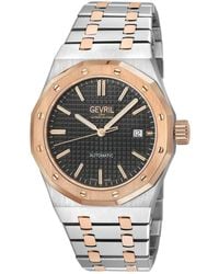 Gevril - Gotham Swiss Automatic Two Tone Ss/iprg Bracelet Watch - Lyst