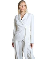 Coast - Bridal Satin Wrap-front Blazer - Lyst
