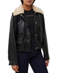 French Connection - Faux-leather Long-sleeve Coat - Lyst