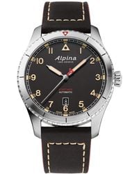 Alpina - Swiss Automatic Startimer Leather Strap Watch 41mm - Lyst