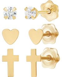 Italian Gold - Macy's 3-piece Stud Earring Set - Lyst