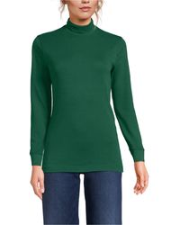 Lands' End - Tall Relaxed Cotton Long Sleeve Mock Turtleneck - Lyst