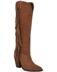 Guess - Sashle Western Fringe Knee High Heeled Boots - Lyst