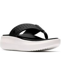 Clarks - Solevana Post Round Toe Sandals - Lyst
