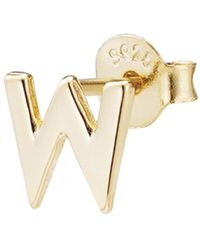 Adornia Fine - 14k Gold Vermeil .925 Sterling Silver Single Initial Stud Earring - Lyst