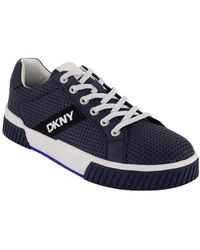 DKNY - Perforated Two-tone Branded Sole Racer Toe Sneakers - Lyst