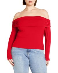 City Chic - Plus Size Knit Jojo Top - Lyst