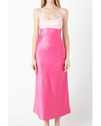Endless Rose - Color Block Satin Dress - Lyst