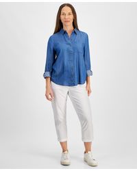 Style & Co. - Petite Perfect Chambray Button-front Shirt - Lyst