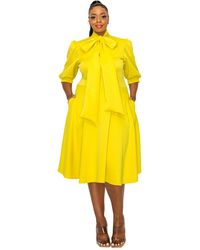 L I V D - Plus Size Carina Donna Flare Dress W/ Pockets - Lyst