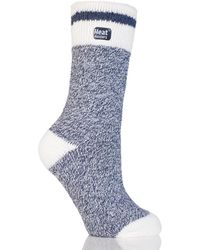 Heat Holders - Original Cream Block Twist Thermal Socks - Lyst