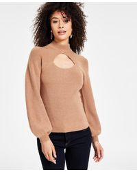 INC International Concepts - Mock Neck Cutout Blouson-sleeve Sweater - Lyst