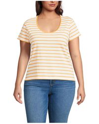 Lands' End - Plus Size Supima Cotton Short Sleeve Scoop Neck Tee - Lyst