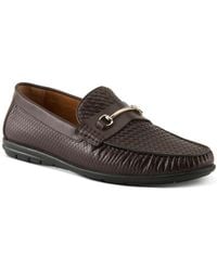 Spring Step - Deckard Woven Leather Round Toe Loafers - Lyst