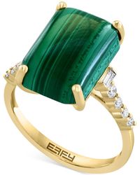 Effy - Effy® Malachite & Diamond (1/5 Ct. T.w.) Statement Ring In 14k Gold - Lyst