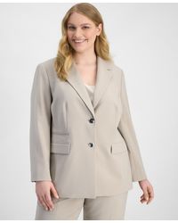 Anne Klein - Plus Size Notched Collar Two-button Structured Stretch Blazer - Lyst