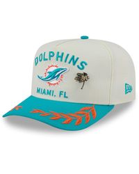 KTZ - Cream/aqua Miami Dolphins 2025 Nfl Draft A-frame 59fifty Fitted Hat - Lyst