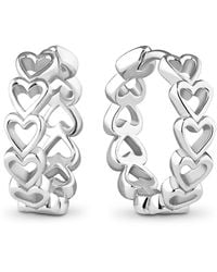 DEVATA - Open Heart Hoop Earrings - Lyst