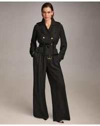 Donna Karan - Cropped Belted Jacket Wide Leg Pant - Lyst
