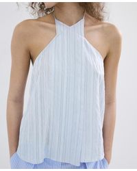 Mango - Striped Crossover Top - Lyst