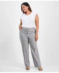 Kasper - Plus Size Plaid Straight-leg Pants - Lyst