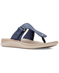 Clarks - Glide Walk T-strap Slip-on Thong Sandals - Lyst