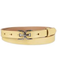 Sam Edelman - Ultra Skinny Double-e Logo Plaque Buckle Belt - Lyst