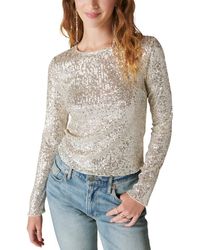Lucky Brand - Sequin Knit Long-sleeve Top - Lyst