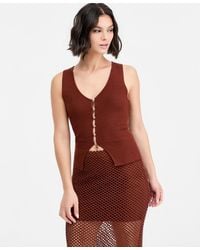 BarIII - Ribbed Button-front Top - Lyst