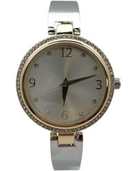 Olivia Pratt - Round Face Rhinestone Bezel Soft Bangle Watch - Lyst