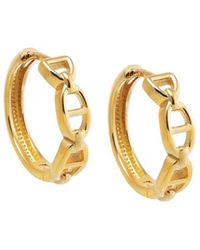 By Adina Eden - Solid Mariner Link huggie Earring 14k - Lyst
