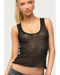 Edikted - Eleora Sequin Knit Tank Top - Lyst