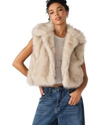 Steve Madden - Safira Faux Fur Collared Vest - Lyst