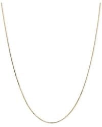 Macy's - 14k Gold Necklace, 18" Plain Box Chain (1/2mm) - Lyst