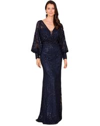Lara - Long Bishop Sleeve Lace Gown - Lyst