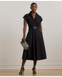 Ralph Lauren - Buckle-trim Cotton-blend Shirtdress - Lyst
