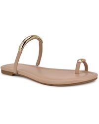 Nine West - Balon Strappy Toe Loop Flat Sandals - Lyst