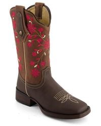Forastero - Authentic Leather Flowers Embroidery Western Boots - Lyst
