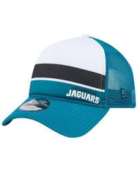 KTZ - White/teal Jacksonville Jaguars Color Block 9forty A-frame Trucker Adjustable Hat - Lyst