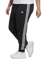 adidas - Plus Size Essentials 3-striped Cotton French Terry Cuffed joggers - Lyst