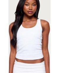 Edikted - Ailsa Ribbed Built In Bra Tank Top - Lyst