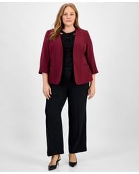Kasper - Plus Size 3/4-sleeve Open-front Blazer - Lyst