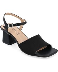 Journee Collection - Evylinn Knit Block Heel Dress Sandals - Lyst
