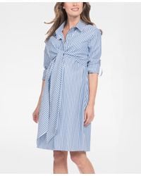 Seraphine - Cotton And Lyocell Maternity And Nursing Shirt Dress - Lyst